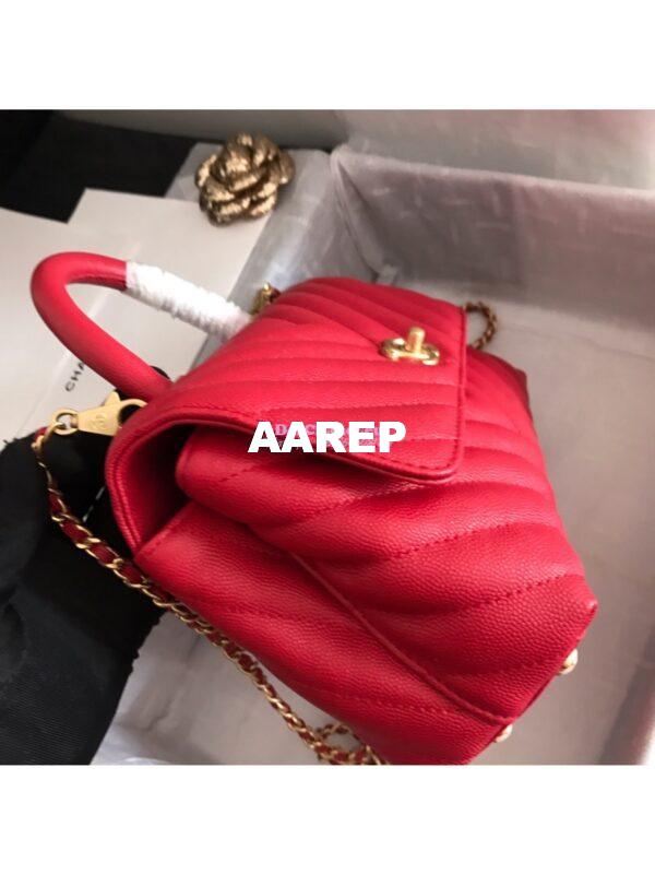 Replica Chanel Coco Grained Calfskin V Quilting Flap Bag 92991 Red 5