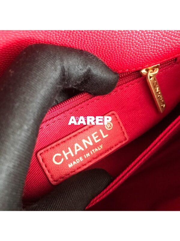 Replica Chanel Coco Grained Calfskin V Quilting Flap Bag 92991 Red 7