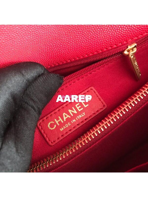 Replica Chanel Coco Grained Calfskin V Quilting Flap Bag 92991 Red 15