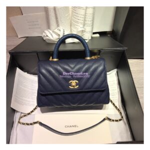 Replica Chanel Coco Grained Calfskin V Quilting Flap Bag 92991 Blue