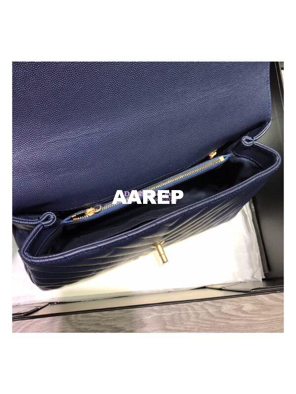 Replica Chanel Coco Grained Calfskin V Quilting Flap Bag 92991 Blue 17