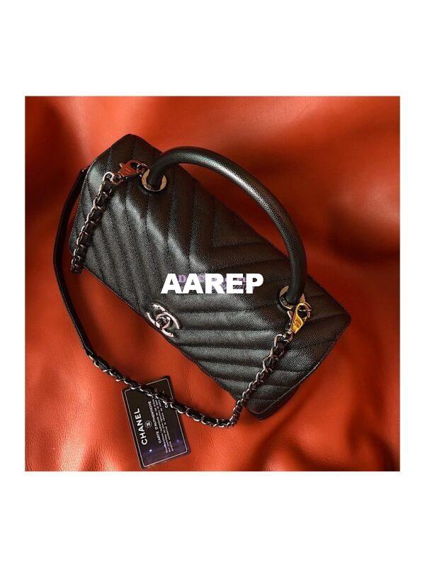 Replica Chanel Coco Grained Calfskin V Quilting Flap Bag 92991 So Black 2
