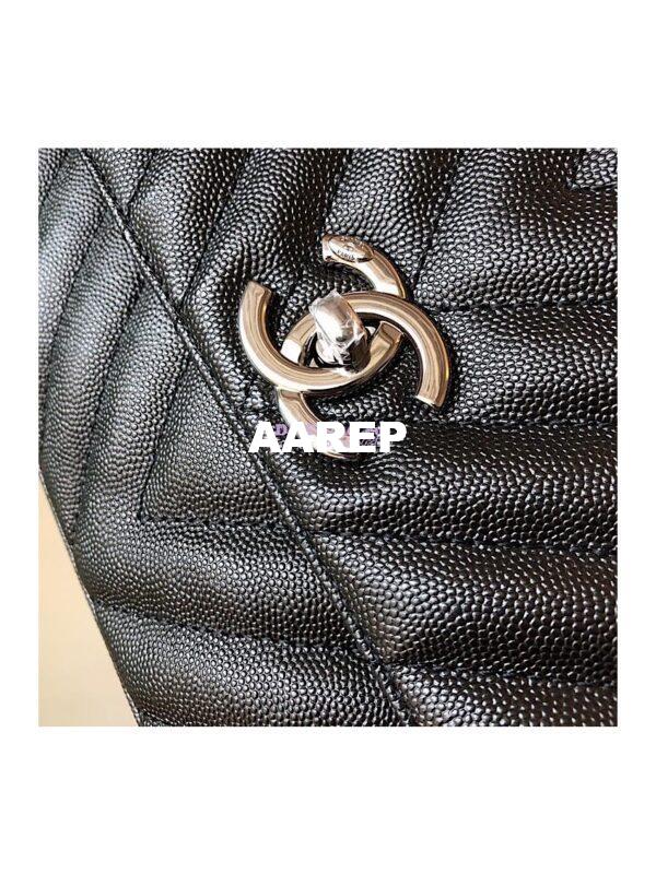 Replica Chanel Coco Grained Calfskin V Quilting Flap Bag 92991 So Black 5