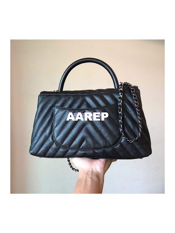 Replica Chanel Coco Grained Calfskin V Quilting Flap Bag 92991 So Black 6