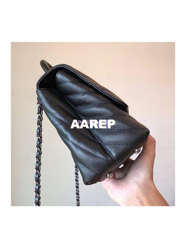 Replica Chanel Coco Grained Calfskin V Quilting Flap Bag 92991 So Black 9