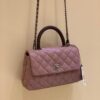 Replica Chanel Coco Grained Calfskin V Quilting Flap Bag 92991 So Black