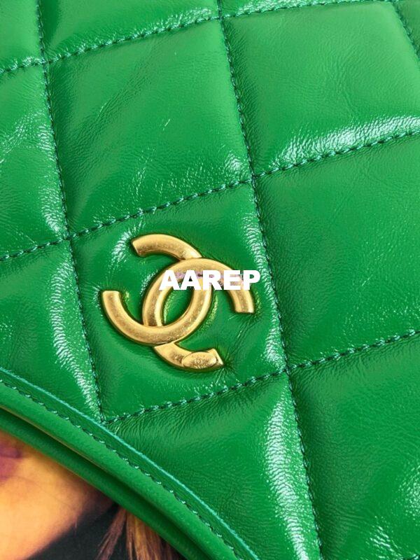 Replica Chanel Small Hobo Bag Shiny Lambskin AS4922 Green