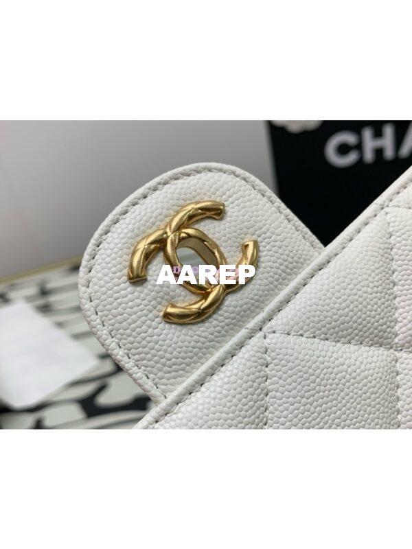 Replica Chanel 24A Mini Flap Bag With Top Handle Grained Calfskin AS4956 White Limited Edition 9