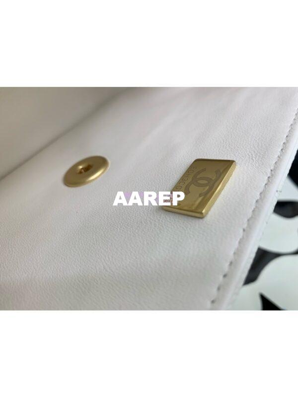 Replica Chanel 24A Mini Flap Bag With Top Handle Grained Calfskin AS4956 White Limited Edition 11