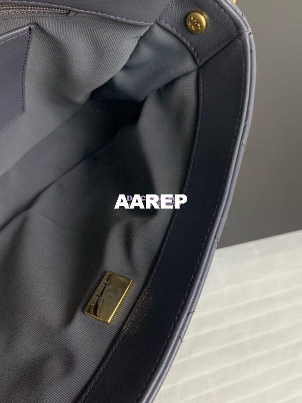 Replica Chanel 24A Double Pocket Messenger Bag in Shiny Lambskin AS4993 Limited Edition Grey 9
