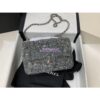 Replica Chanel 24SS Small Flap Bag AS4561 Sequins and Tweed Limited Edition Light Blue
