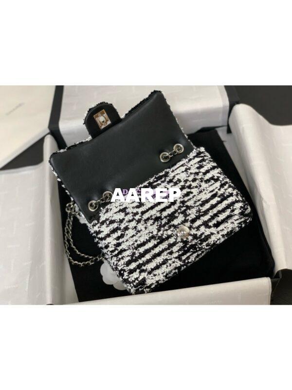 Replica Chanel 24SS Small Flap Bag AS4561 Sequins & CC Logo Limited Edition Black White 8