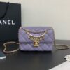 Replica Chanel Small Flap Bag Shiny Lambskin, Imitation Pearls AS5011 Light Pink 2