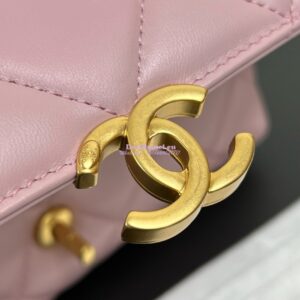 Replica Chanel Small Flap Bag Shiny Lambskin, Imitation Pearls AS5011 Light Pink 2