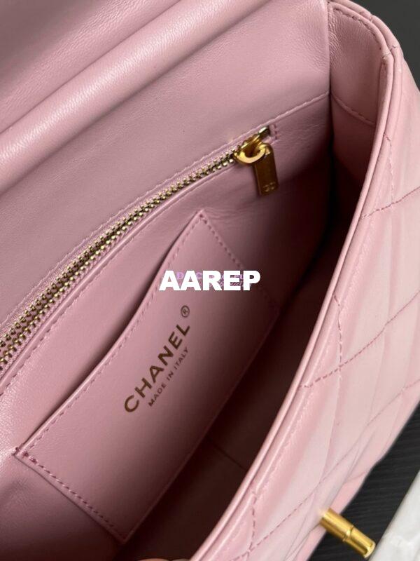 Replica Chanel Small Flap Bag Shiny Lambskin, Imitation Pearls AS5011 Light Pink 6