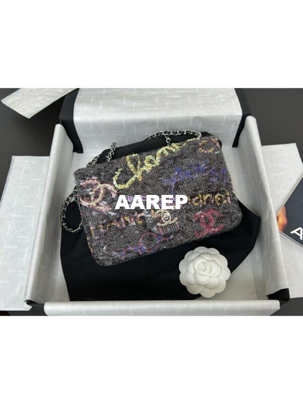 Replica Chanel 24SS Small Flap Bag AS4561 Sequins & Multicolos Logo Limited Edition