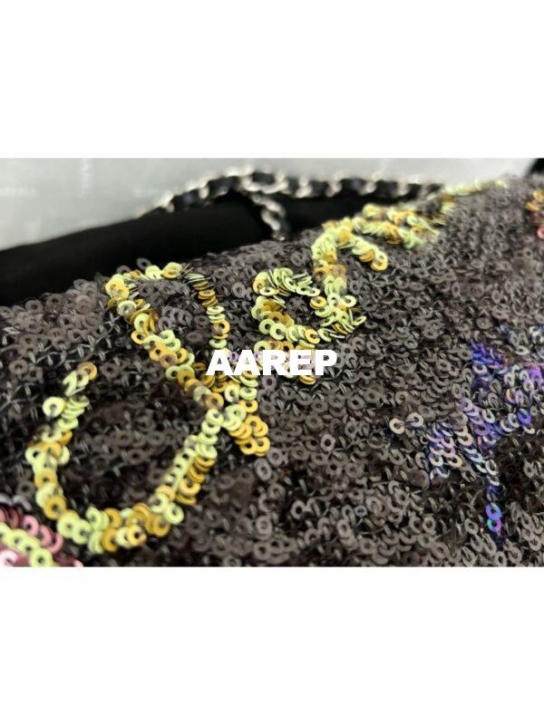 Replica Chanel 24SS Small Flap Bag AS4561 Sequins & Multicolos Logo Limited Edition 3