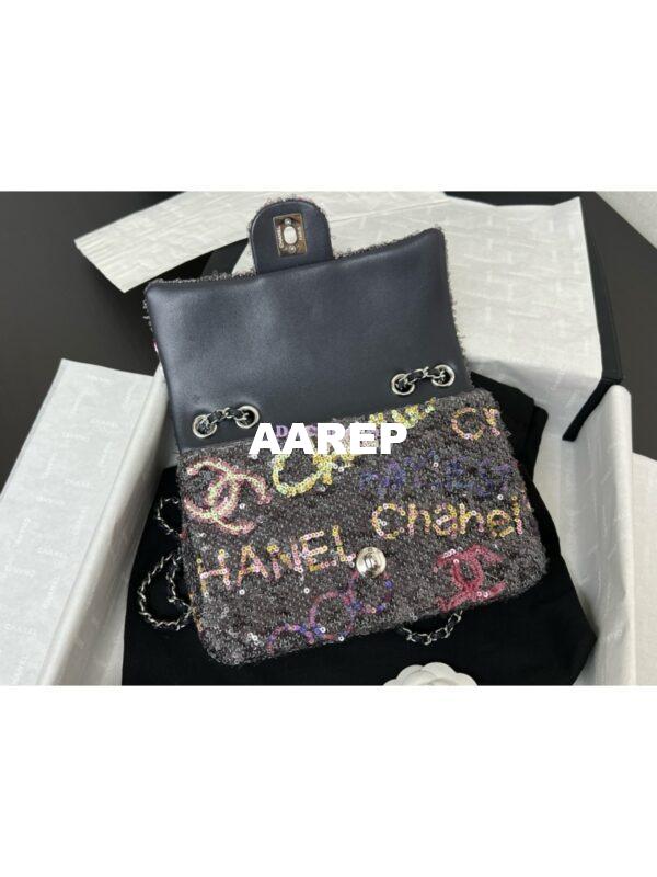 Replica Chanel 24SS Small Flap Bag AS4561 Sequins & Multicolos Logo Limited Edition 4