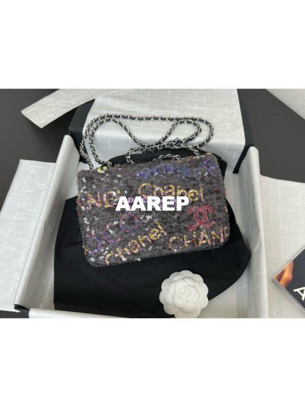 Replica Chanel 24SS Small Flap Bag AS4561 Sequins & Multicolos Logo Limited Edition 5