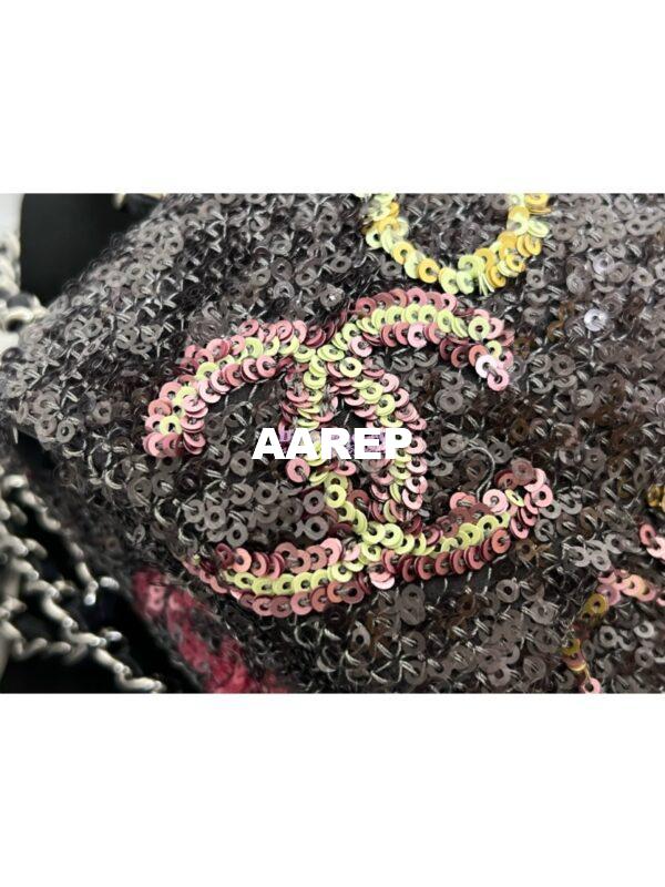 Replica Chanel 24SS Small Flap Bag AS4561 Sequins & Multicolos Logo Limited Edition 8