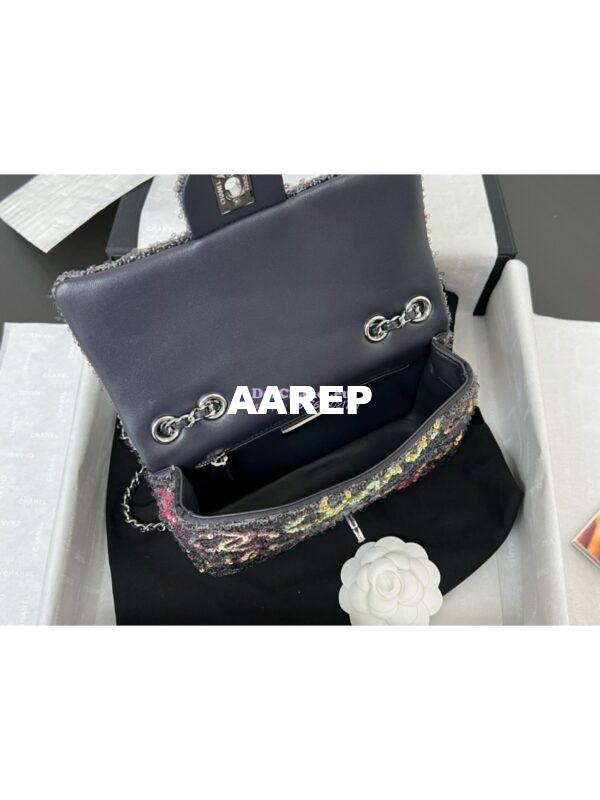 Replica Chanel 24SS Small Flap Bag AS4561 Sequins & Multicolos Logo Limited Edition 9