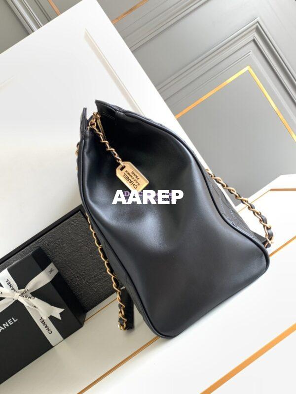 Replica Chanel Supermodel Weekender Black Leather Extra Large Travel Flap Shoulder Bag 2