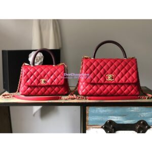 Replica Chanel Coco Grained Calfskin Flap Bag with Lizard Tote 92991 Red