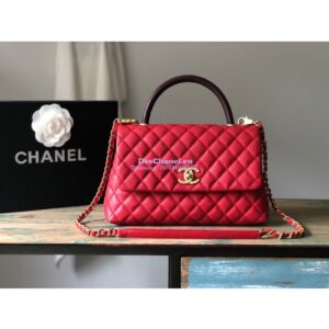 Replica Chanel Coco Grained Calfskin Flap Bag with Lizard Tote 92991 Red 2
