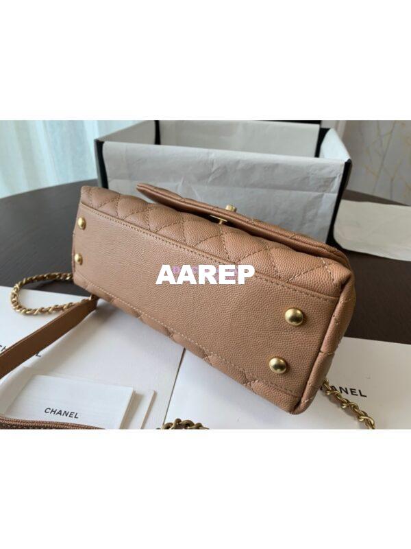 Replica Chanel Coco Grained Calfskin Flap Bag with Lizard Tote 92991 Camel 6