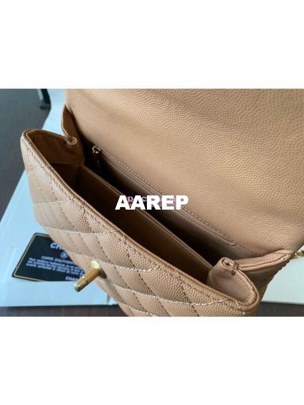 Replica Chanel Coco Grained Calfskin Flap Bag with Lizard Tote 92991 Camel 8