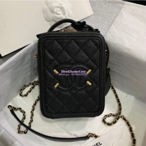 Replica Chanel North South CC Filigree Vanity Case AS0988 Black
