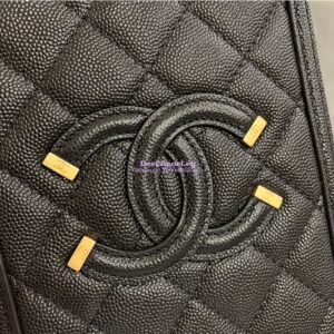 Replica Chanel North South CC Filigree Vanity Case AS0988 Black 2