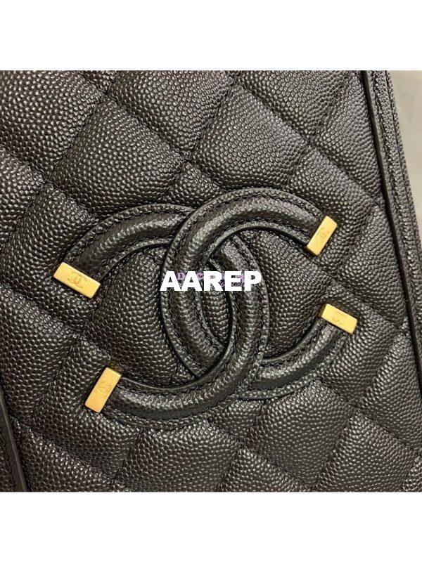 Replica Chanel North South CC Filigree Vanity Case AS0988 Black 4