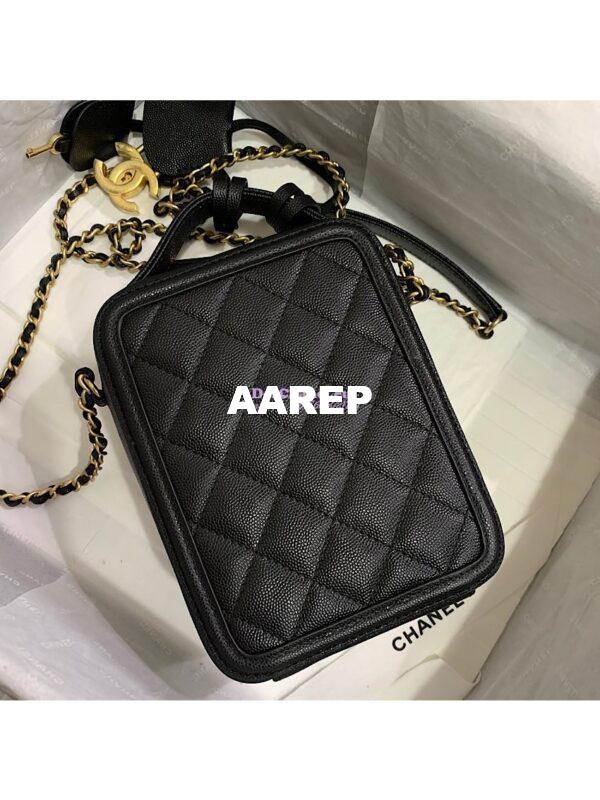 Replica Chanel North South CC Filigree Vanity Case AS0988 Black 9