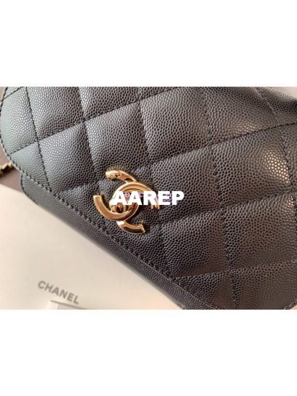 Replica Chanel Business Affinity Small Flap Bag with Top Handle A93749 Black 4