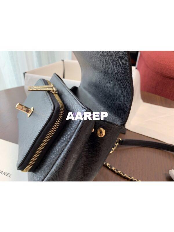 Replica Chanel Business Affinity Small Flap Bag with Top Handle A93749 Black 7