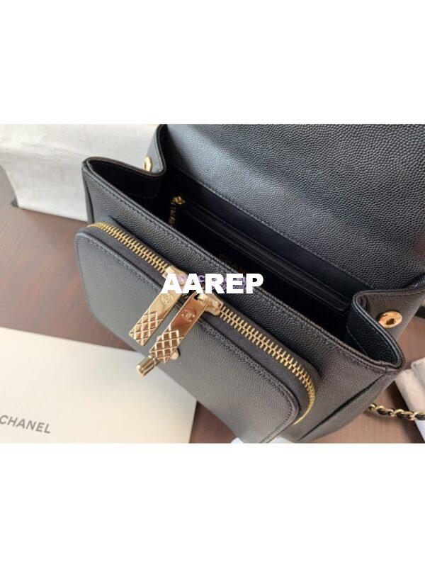 Replica Chanel Business Affinity Small Flap Bag with Top Handle A93749 Black 8