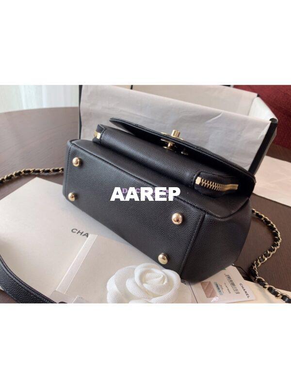 Replica Chanel Business Affinity Small Flap Bag with Top Handle A93749 Black 10