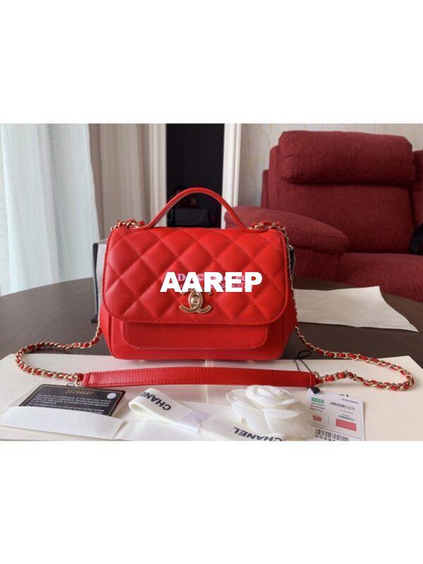 Replica Chanel Business Affinity Small Flap Bag with Top Handle A93749 Red 3