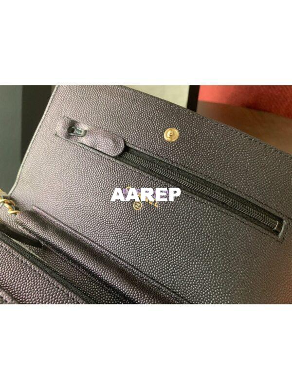 Replica Chanel Iridescent 19s CC Wallet On Chain WOC AP0315 Pearly Black 9