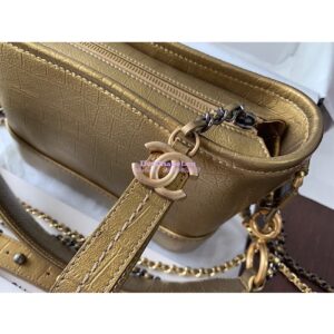 Replica Chanel Gabrielle Hobo Bag in Metallic Crocodile Embossed AS0865 Gold 2