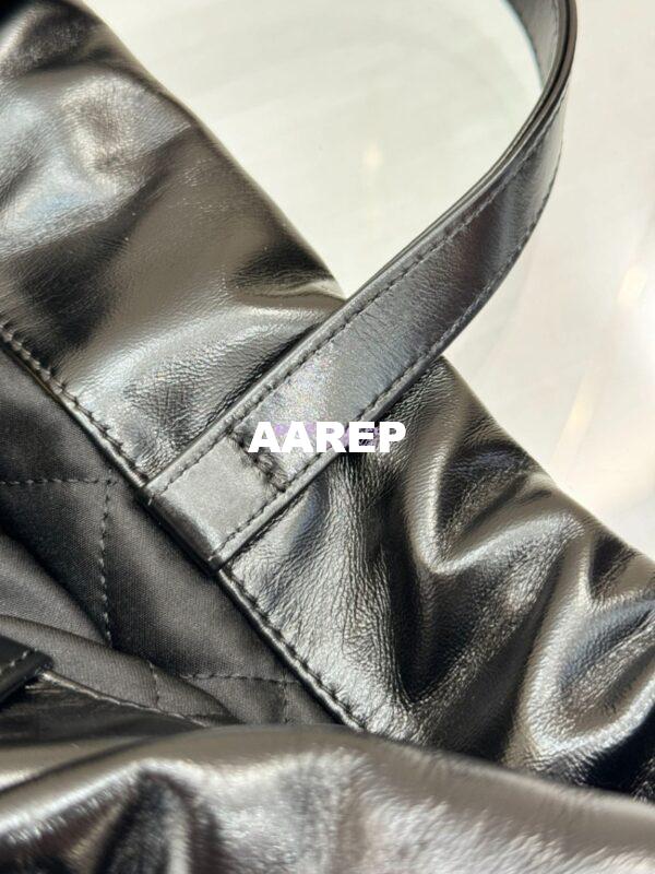 Replica Chanel 22 Backpack in Shiny Calfskin AS3313 Black white 14