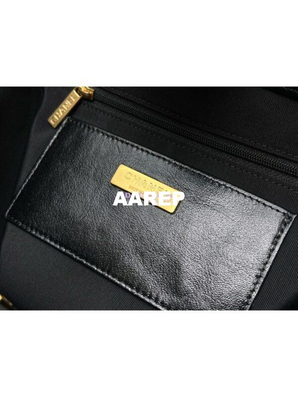 Replica Chanel 24P Shiny Lambskin Small Bag With Top Handle AS4959 Black 10