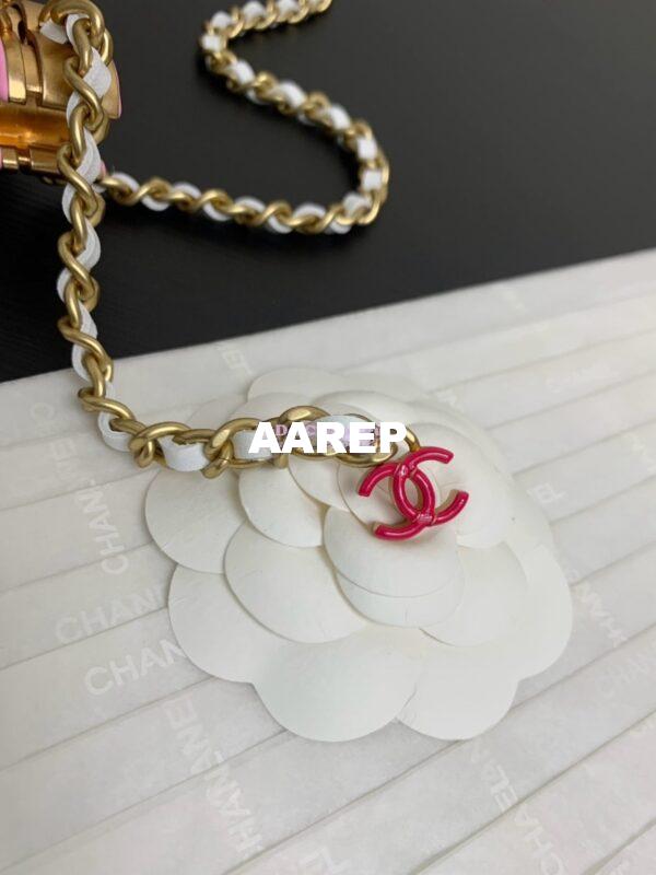 Replica Chanel Wallet On Chain Shiny Lambskinwith Enamel CC AP3938 White (Limited Edition) 4