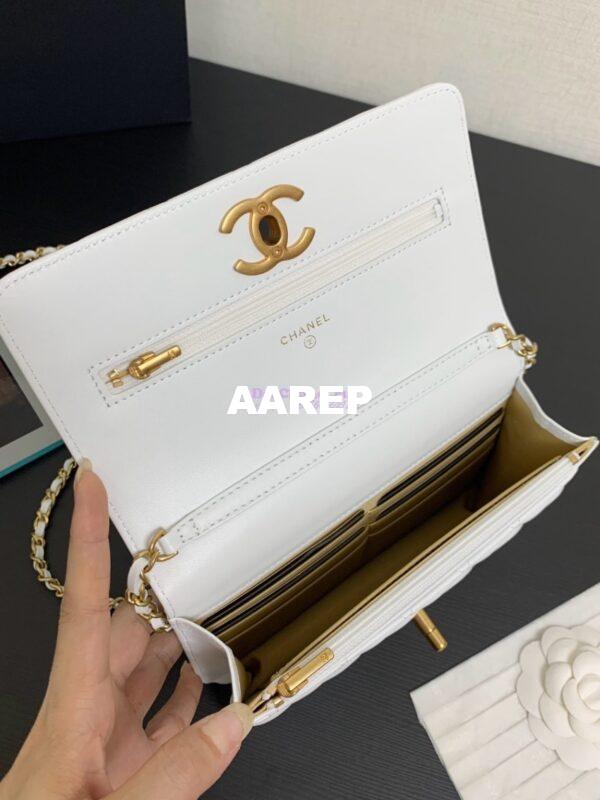 Replica Chanel Wallet On Chain Shiny Lambskinwith Enamel CC AP3938 White (Limited Edition) 8