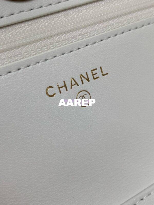 Replica Chanel Wallet On Chain Shiny Lambskinwith Enamel CC AP3938 White (Limited Edition) 9