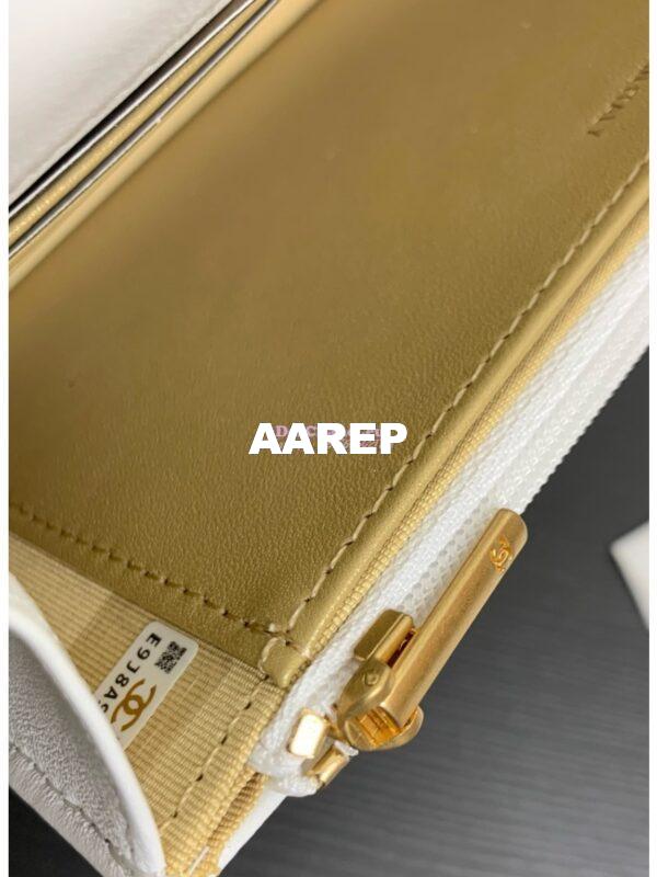 Replica Chanel Wallet On Chain Shiny Lambskinwith Enamel CC AP3938 White (Limited Edition) 10