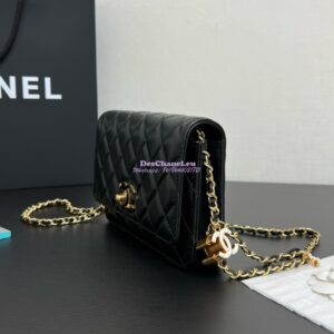 Replica Chanel Wallet On Chain Shiny Lambskinwith Enamel CC AP3938 Black (Limited Edition) 2