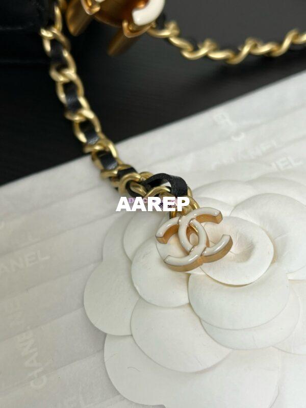 Replica Chanel Wallet On Chain Shiny Lambskinwith Enamel CC AP3938 Black (Limited Edition) 6