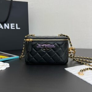 Replica Chanel Clutch with Chain Shiny Lambskin AP3940 Black  (limited edition)